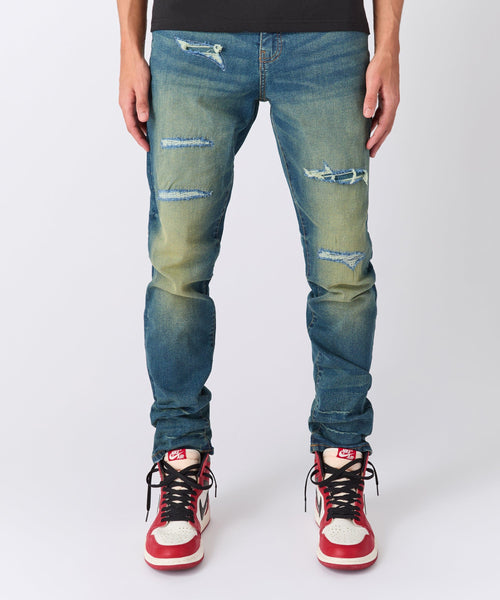 Everyday Distressed Skinny Jeans - Vintage Blue