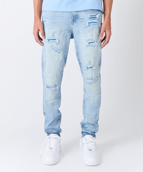 Coastal Ripped Skinny Jeans - Light Blue