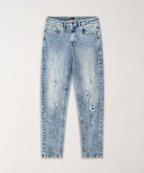 Vintage Distressed Skinny Jeans - Blue