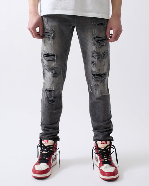 Breakaway Distressed Skinny Jeans - Dark Grey