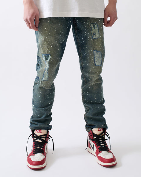 Grinder Distressed Skinny Jeans - Light Indigo