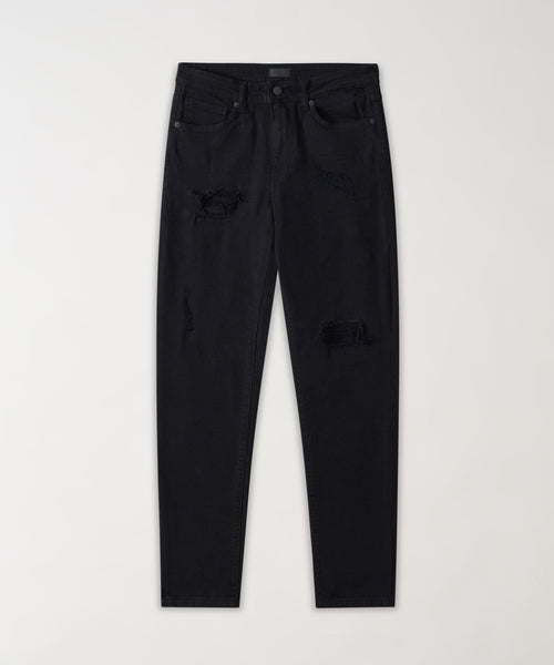 Destroyed Denim Pants - Black