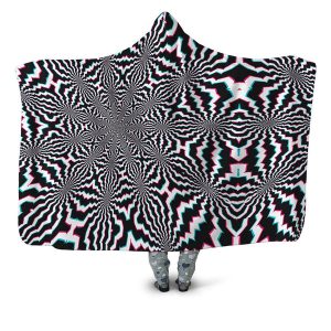Fractal Ripples Hooded Blanket