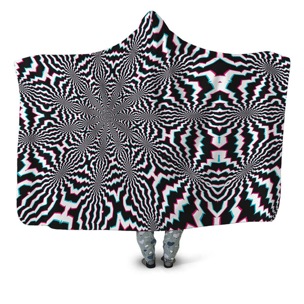 Fractal Ripples Hooded Blanket