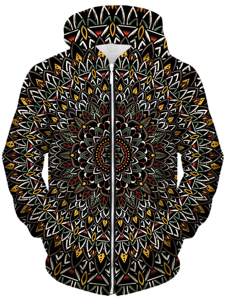 Flower Mandala Unisex Zip-Up Hoodie