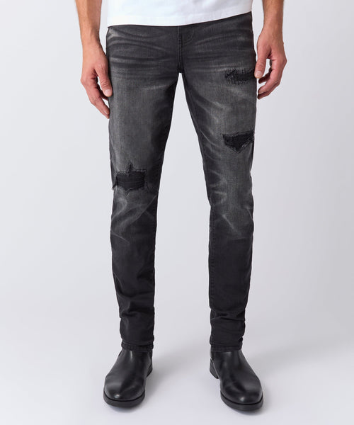 Shadow Wash Distressed Skinny Jean - Black