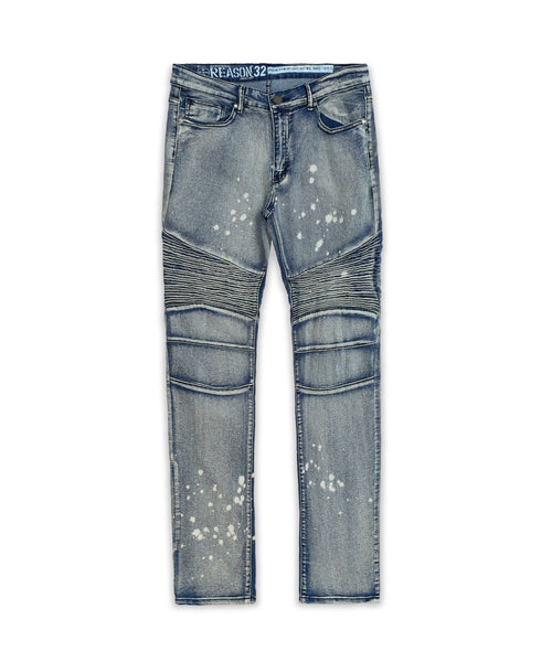 Splatter Moto Plus Size Skinny Jeans - Blue