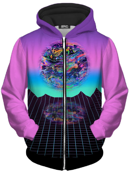 Psychedelic Outrun Unisex Zip-Up Hoodie