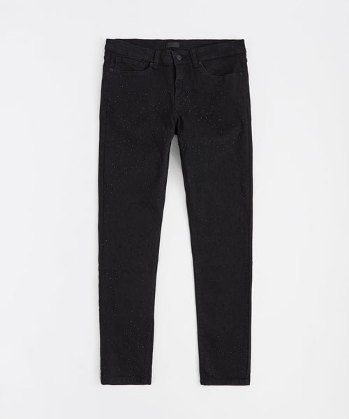 Midnight Rhinestone Skinny Jeans - Black