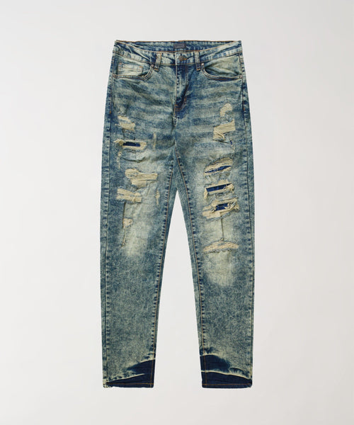 Hookey Distressed Skinny Jeans - Light Indigo