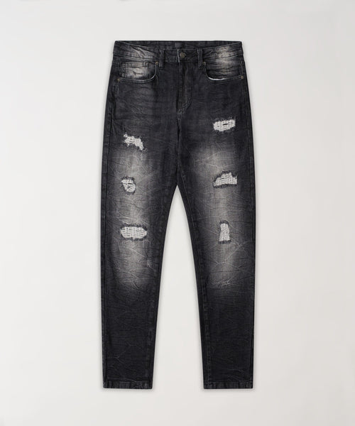 Frosted Distressed Skinny Jeans - Grey