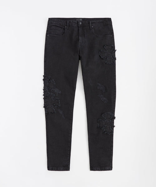 Chaos Distressed Skinny Jeans - Black