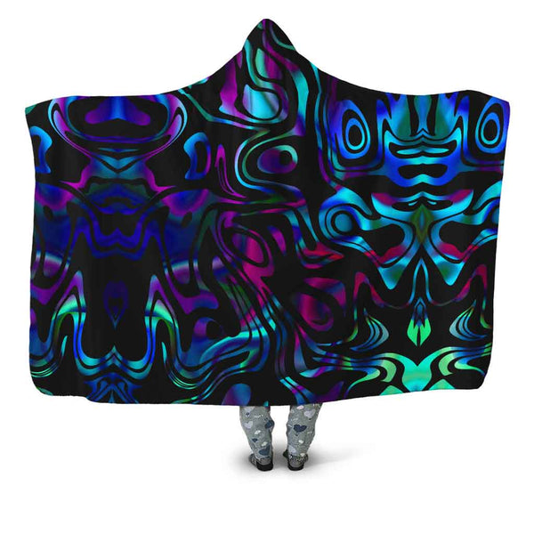 Dynamic Blues Hooded Blanket
