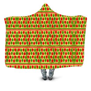 Festive Christmas Trees Hooded Blanket